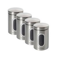 Vorratsdosenset 4-Teilig Silberfarben, B/H: 11x17,5 cm - Edelstahlfarben/Silberfarben, Basics, Metall (11/17,5cm) - Echtwerk