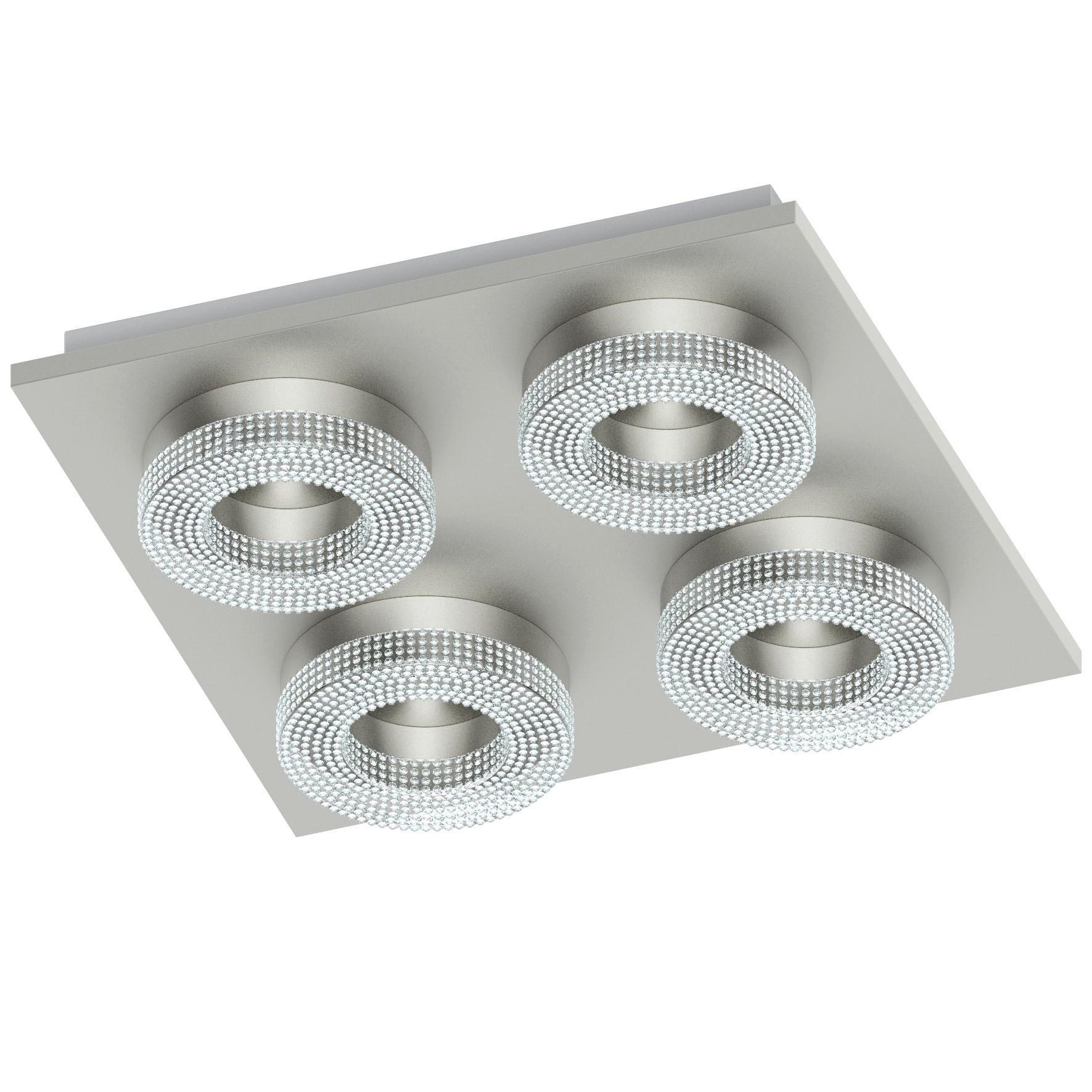 Led-deckenleuchte Fradelo 95664 - Silberfarben, Design, Kunststoff/Metall (28/28/6cm) - Eglo