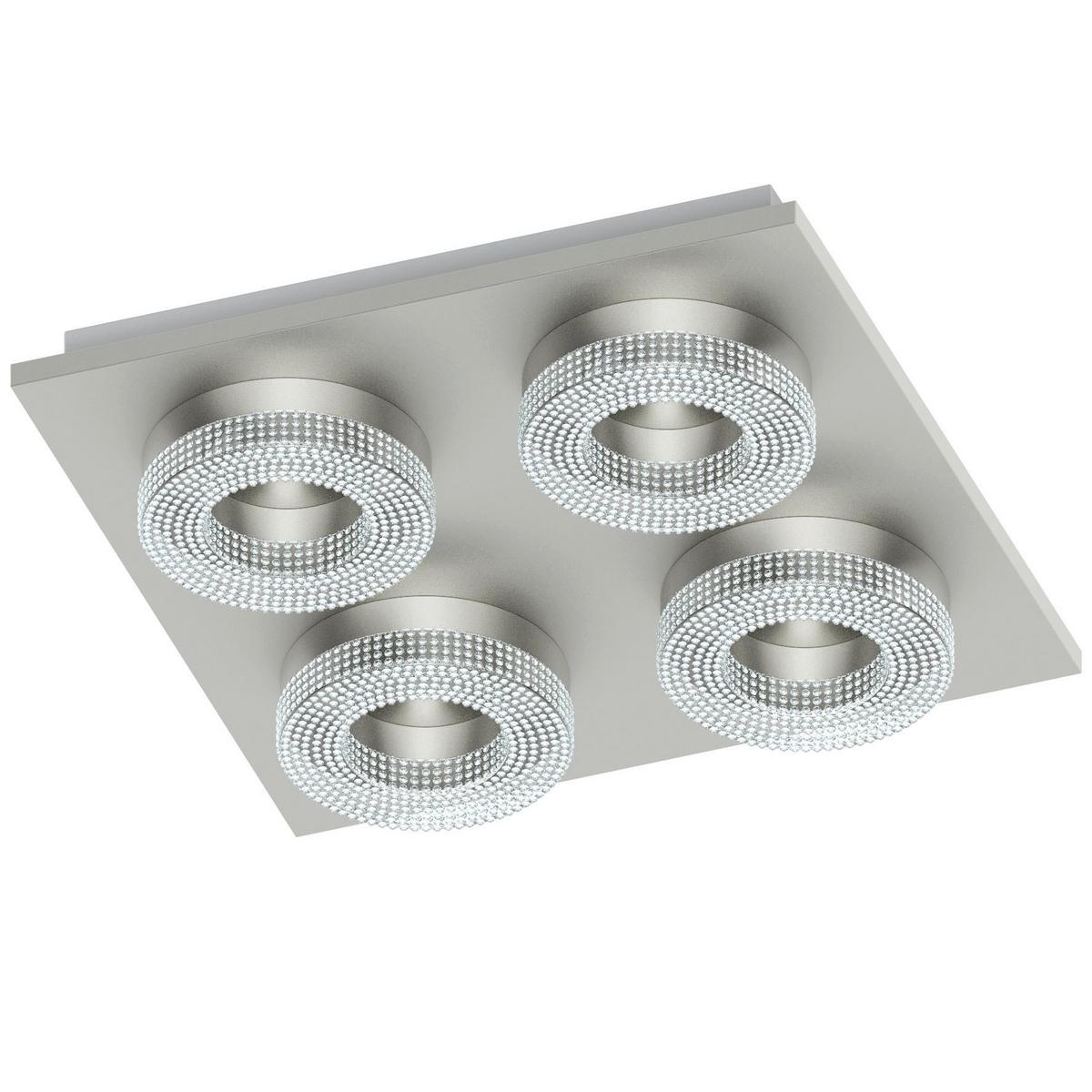 Led-deckenleuchte Fradelo 95664 - Silberfarben, Design, Kunststoff/Metall (28/28/6cm) - Eglo