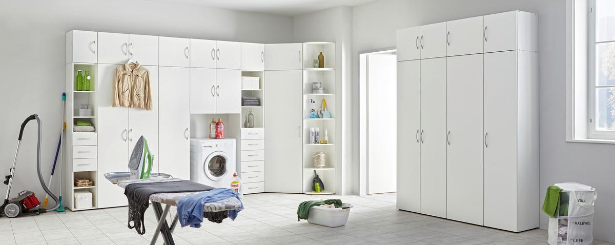 VIACÚČELOVÁ SKRIŇA MRK - biela/hliníková, Konventionell, kompozitné drevo/plast (40/185/40cm) - Mömax