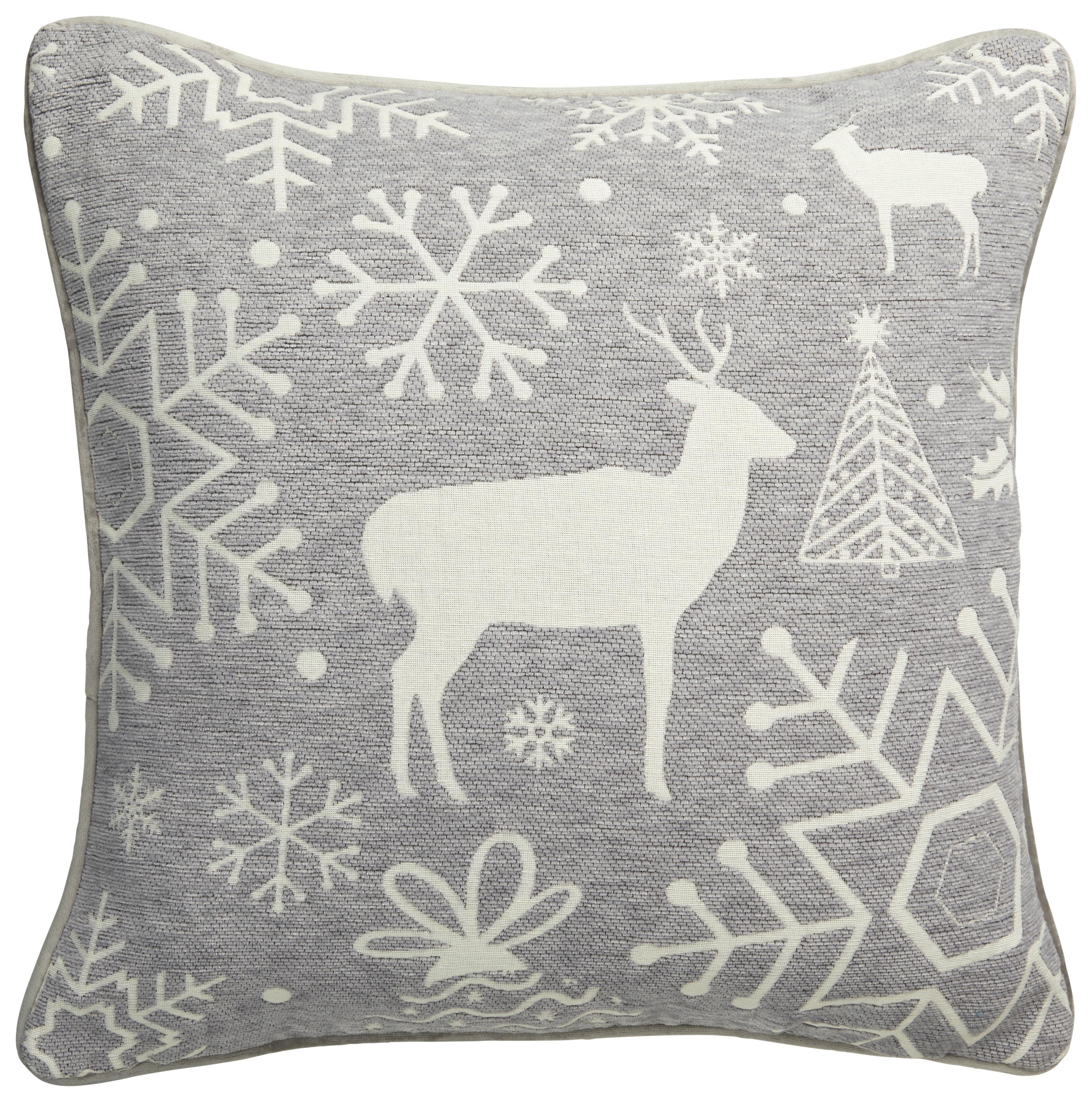 Zierkissen Göteborg - Silberfarben, ROMANTIK / LANDHAUS, Textil (45/45cm) - James Wood