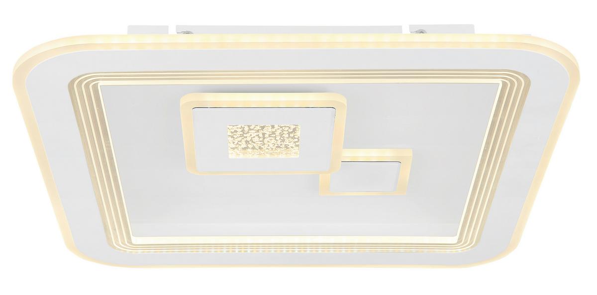 LED-Deckenleuchte L: 46,6 cm mit Farbtemperaturwechsler - Klar/Opal, Design, Kunststoff/Metall (46,6/46,6/7,4cm) - Globo