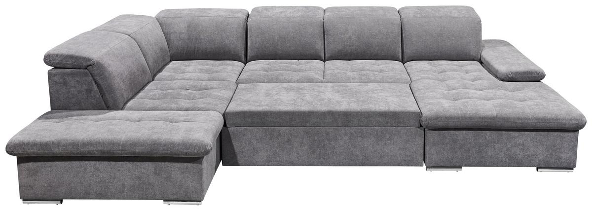 Sedací souprava WAYNE U - šedá/barvy stříbra, Konvenční, textil/plast (240/340/188cm) - MID.YOU