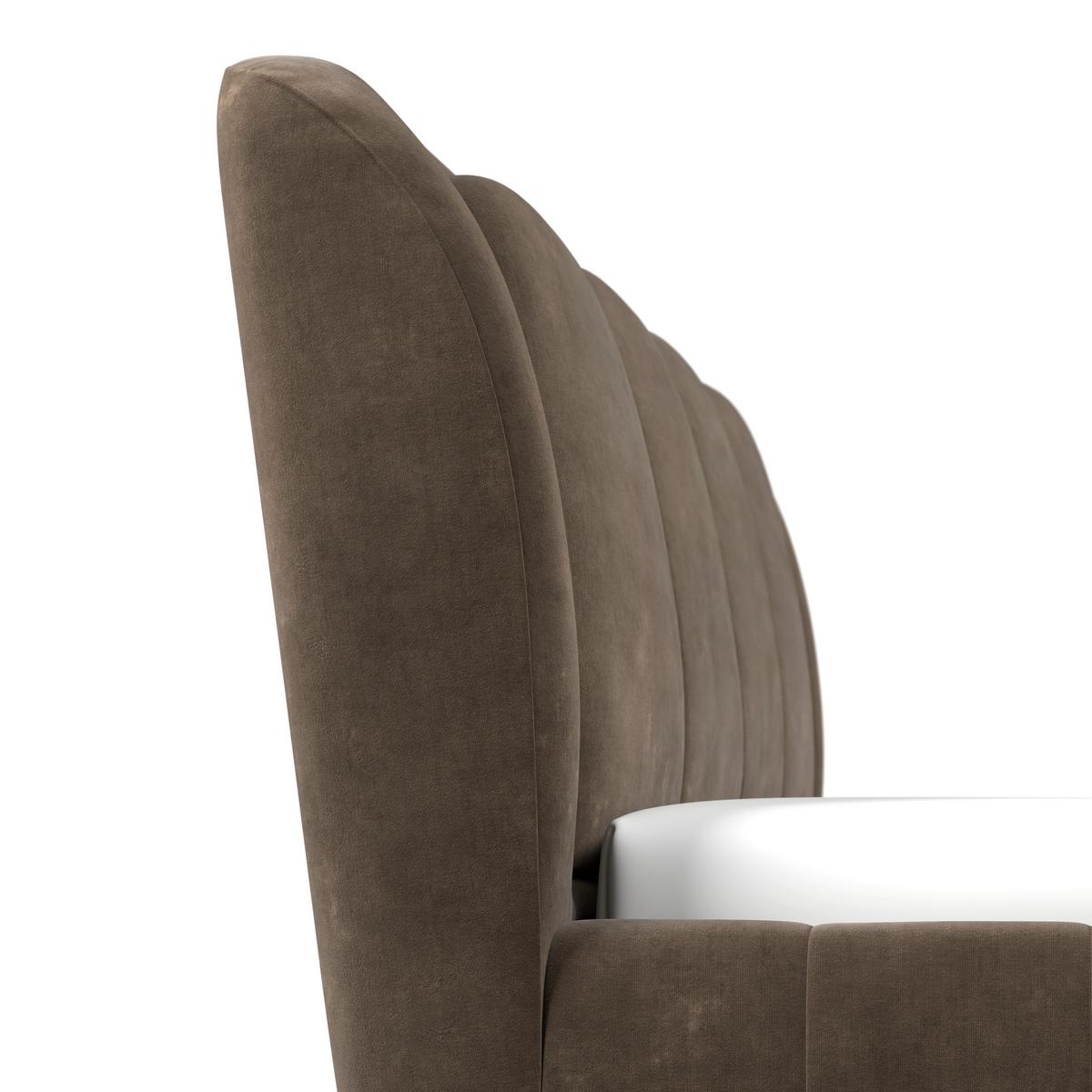 Čalúnená posteľ ANTON 160x200 cm, sivá - hnedá/svetlohnedá, Modern, kov/drevo (160/200cm) - Bessagi Home