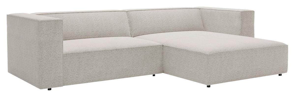 Ecksofa Arona Hellgrau 278x68 Cm - Hellgrau/Schwarz, Design, Textil (278/174cm) - Livetastic