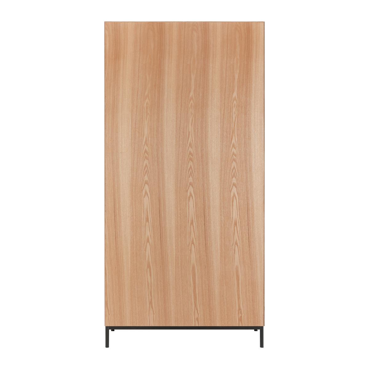 Vitrína MILANO jasan - šedá/černá, Moderní, kov/dřevo (90/186/40cm) - Bessagi Home