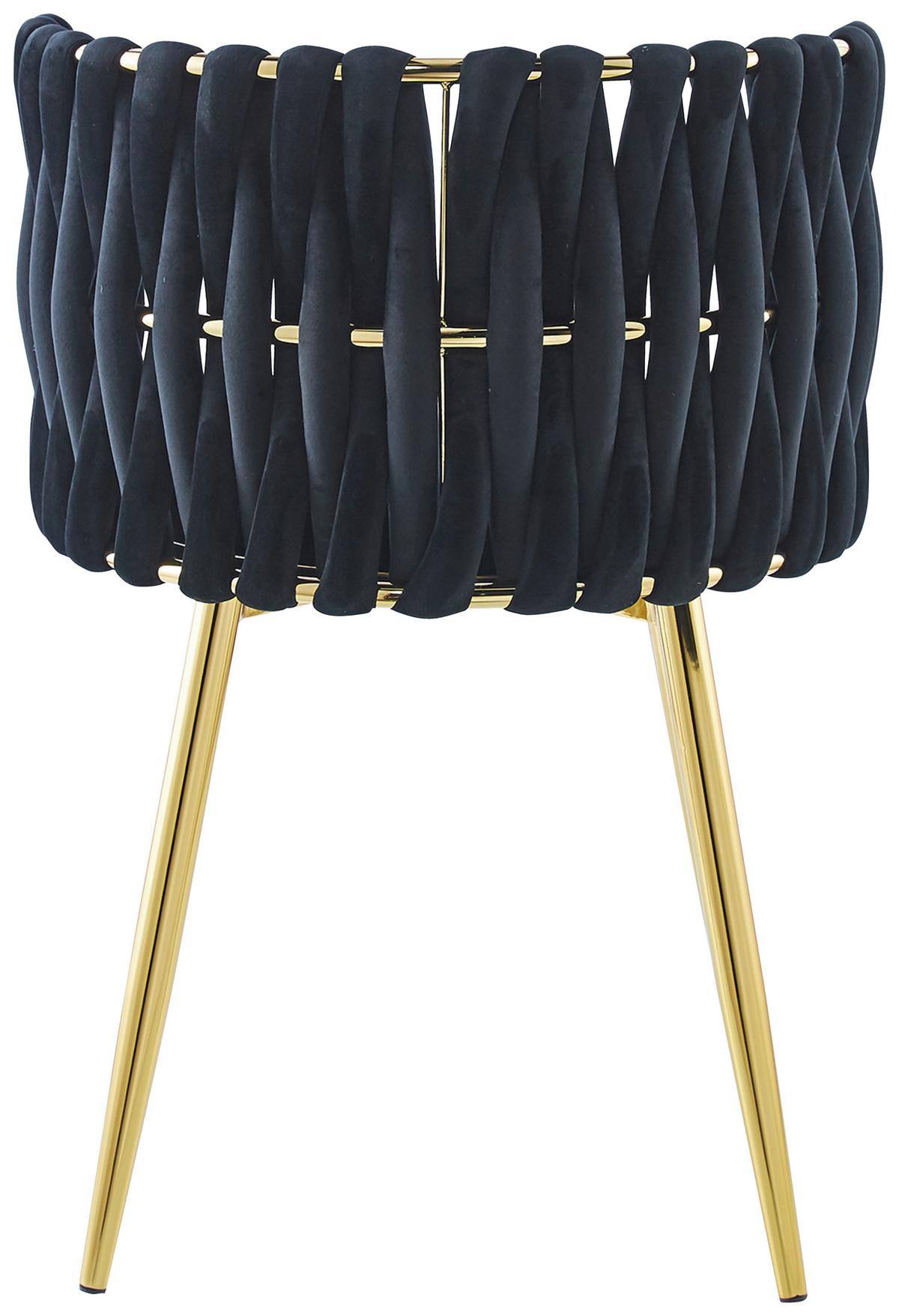 Sada stoličiek s podrúčkami čierna - čierna/zlatá, Modern, kov/textil (57/80/53cm) - MID.YOU