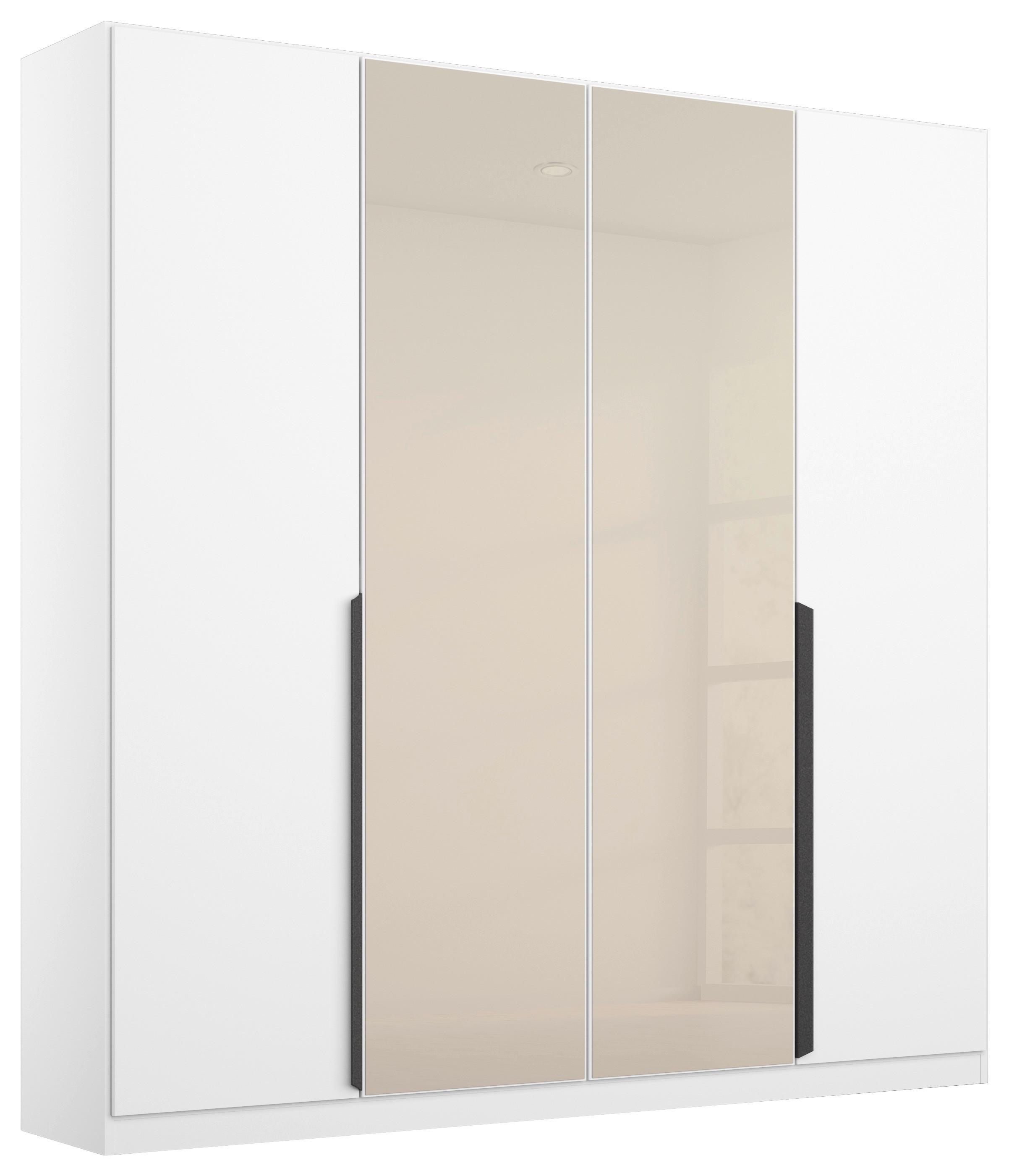 Drehtürenschrank 181cm Artemix Weiß/Champagnerfarben - Champagner/Weiß, MODERN, Glas/Holzwerkstoff (181/210/54cm) - Rauch Möbel