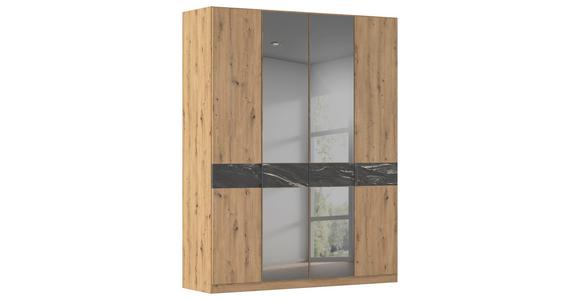 Drehtürenschrank Versitiy-D Eiche Artisan/Marmoroptik 4trg - Eiche Artisan, Trend, Holzwerkstoff (181/229/54cm) - James Wood
