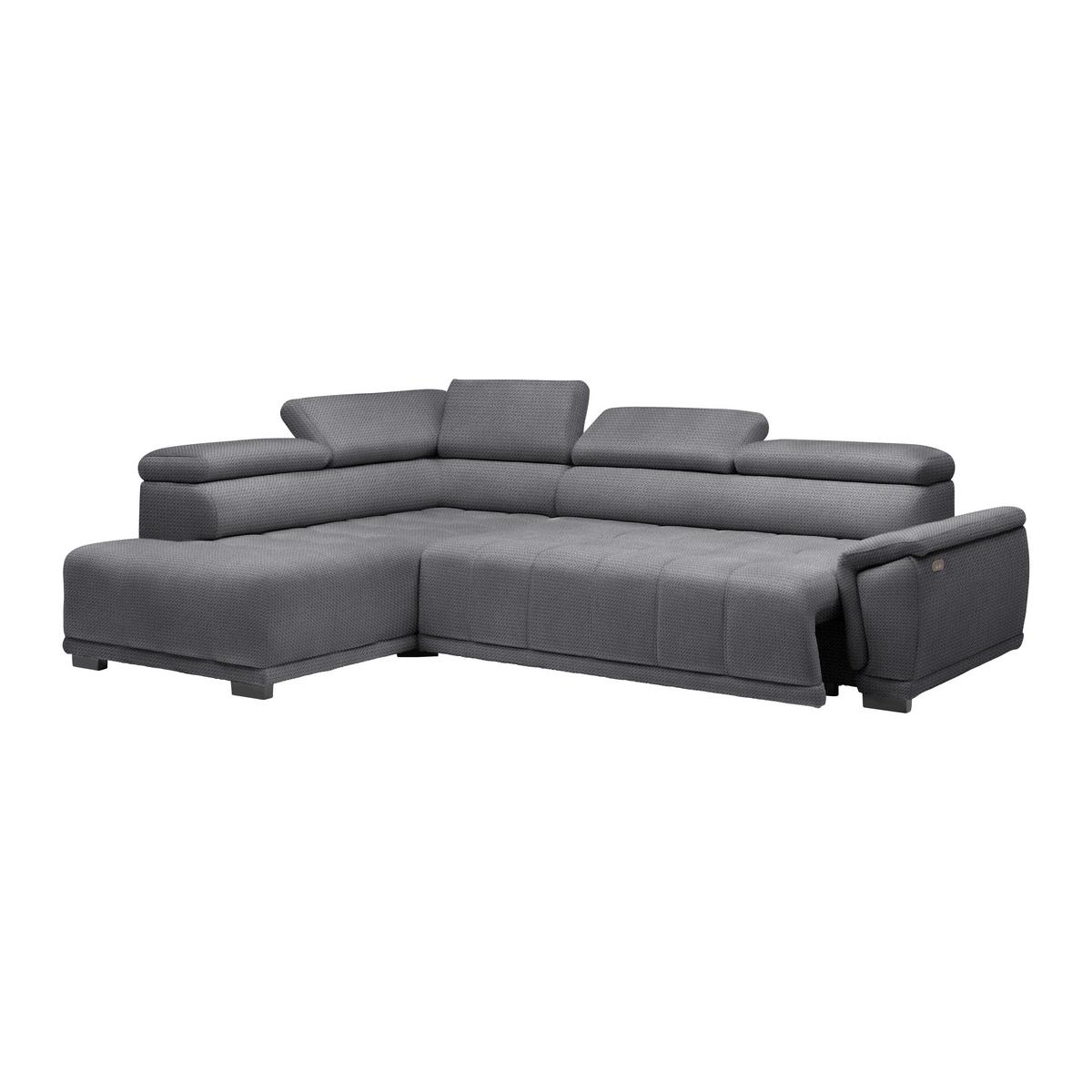 Rohová sedačka GRINALDI, ľavá, modrosivá - čierna/modrosivá, Modern, textil/plast (206/283cm) - Premium Living