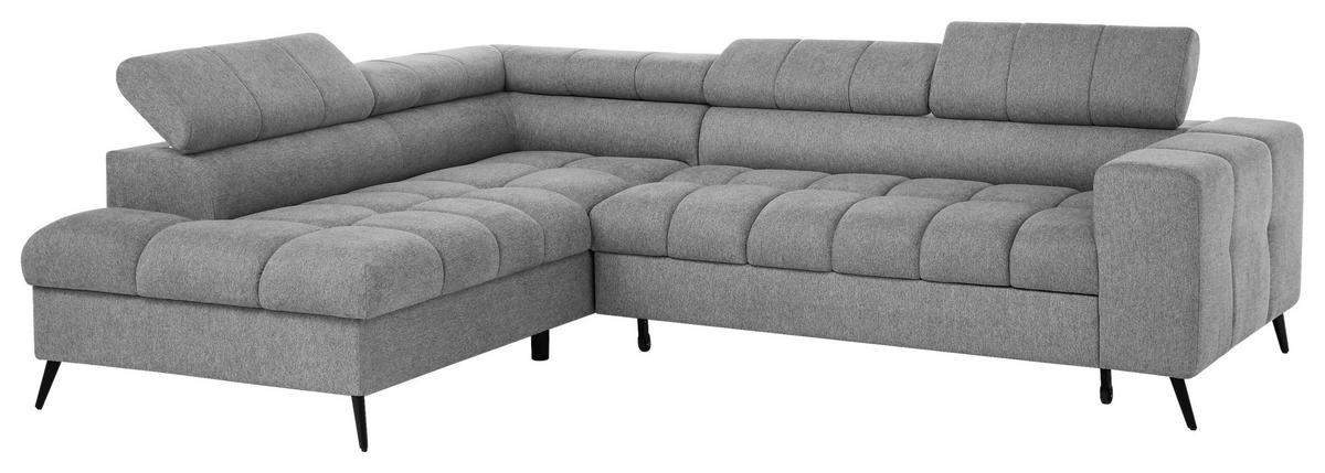 Sarokkanapé Vienna L Ecke - világosszürke/fekete, Trend, műanyag/textil (203/263cm)