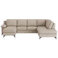 Wohnlandschaft Boom, Dunkelgrau 156x309x204 - Beige/Schwarz, KONVENTIONELL, Textil (156/309/204cm) - Cotta