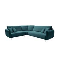 Ecksofa Vanilla Petrol S: 256x294 cm - Petrol/Schwarz, Design, Textil (256/294cm) - Livetastic