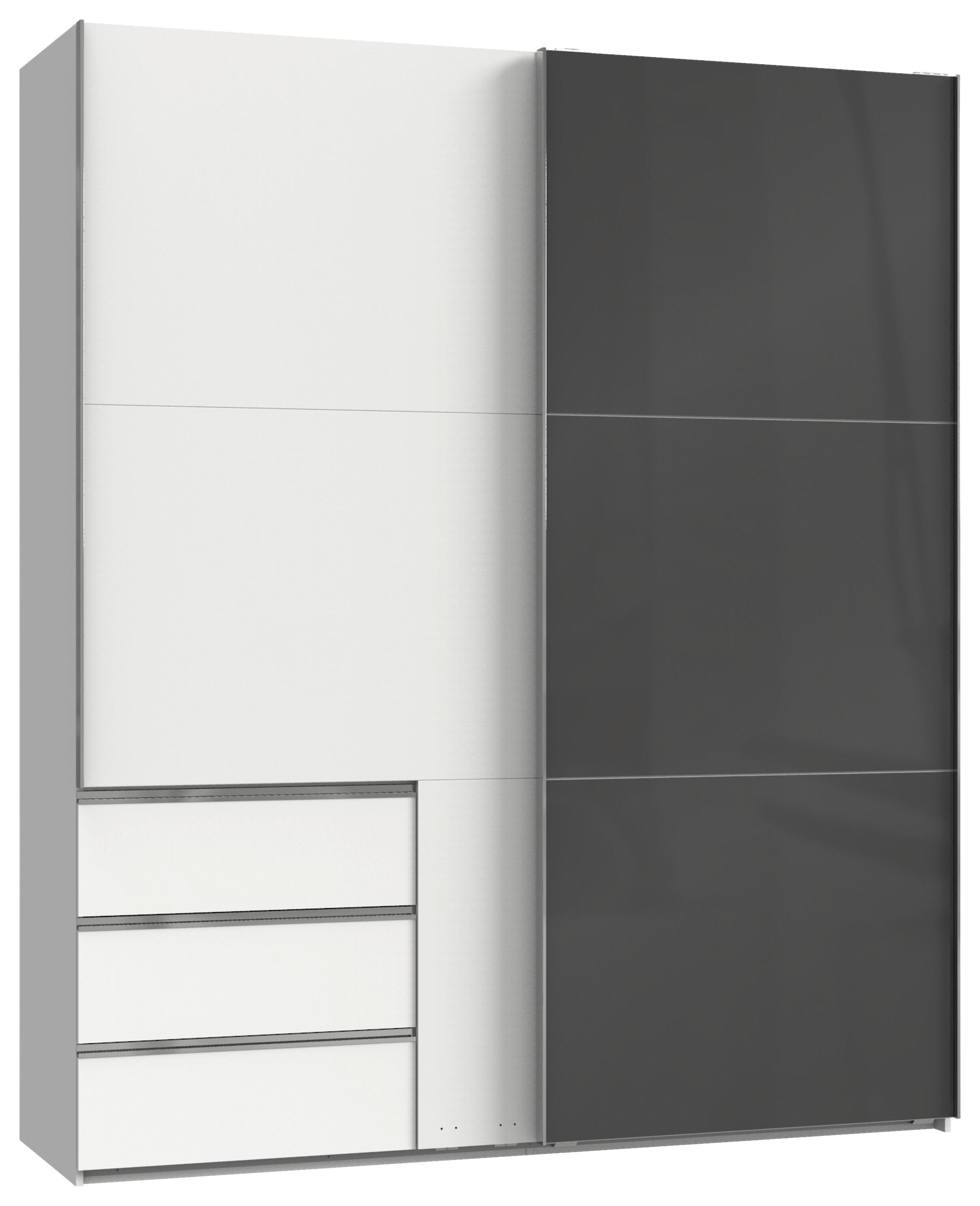 Schwebetürenschrank B: 200 Cm Level 36c Grau/weiß - Weiß/Grau, MODERN, Holzwerkstoff (200/236/65cm) - MID.YOU