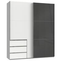 Schwebetürenschrank B: 200 Cm Level 36c Grau/weiß - Weiß/Grau, MODERN, Holzwerkstoff (200/236/65cm) - MID.YOU