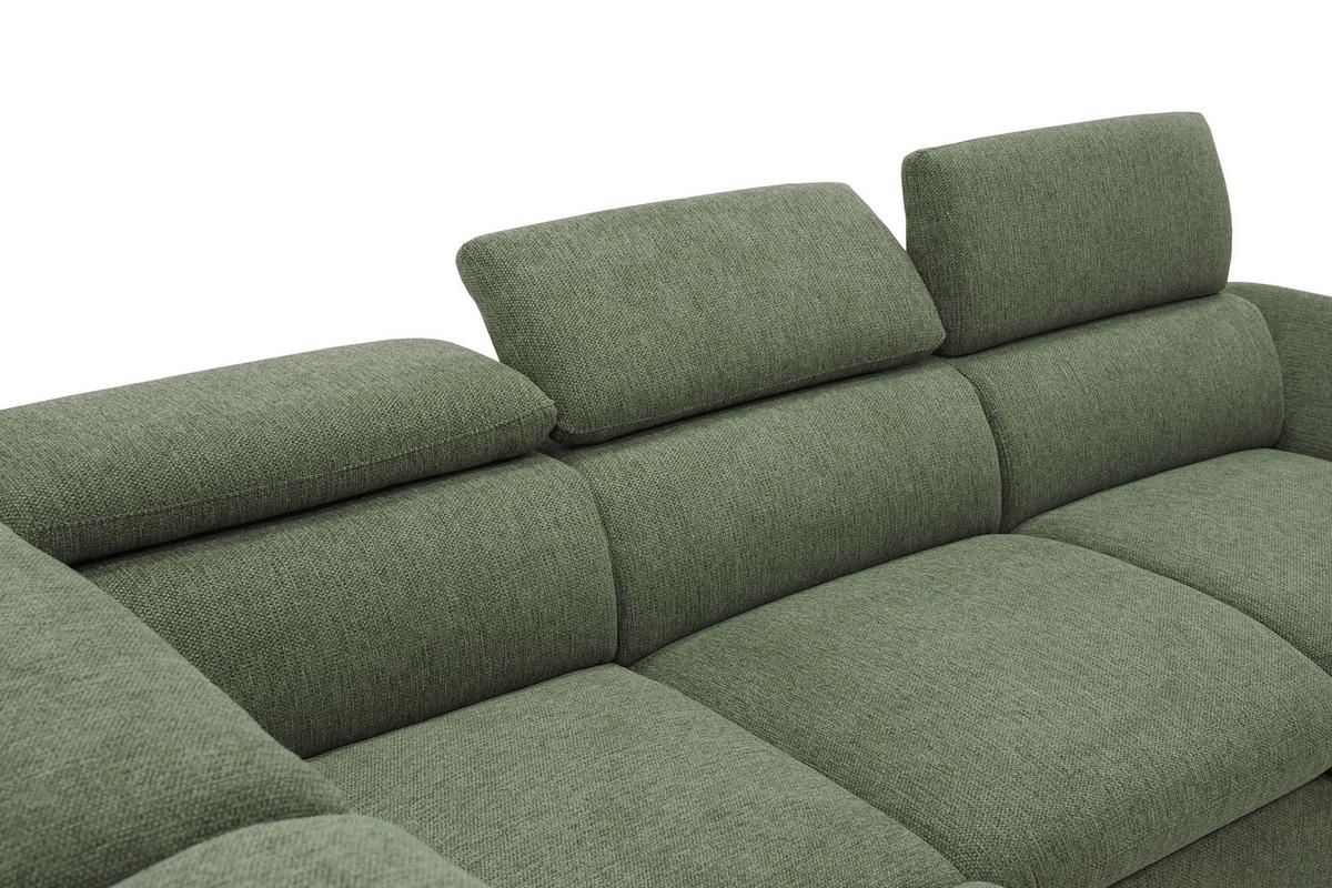 Ecksofa Firenze - Schwarz/Olivgrün, Basics, Textil (219/265cm) - MID.YOU