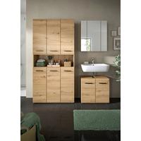 Badezimmer Ice Eiche Artisan Dekor B: 150cm - Schwarz/Eiche Artisan, Basics, Holzwerkstoff (150cm) - MID.YOU
