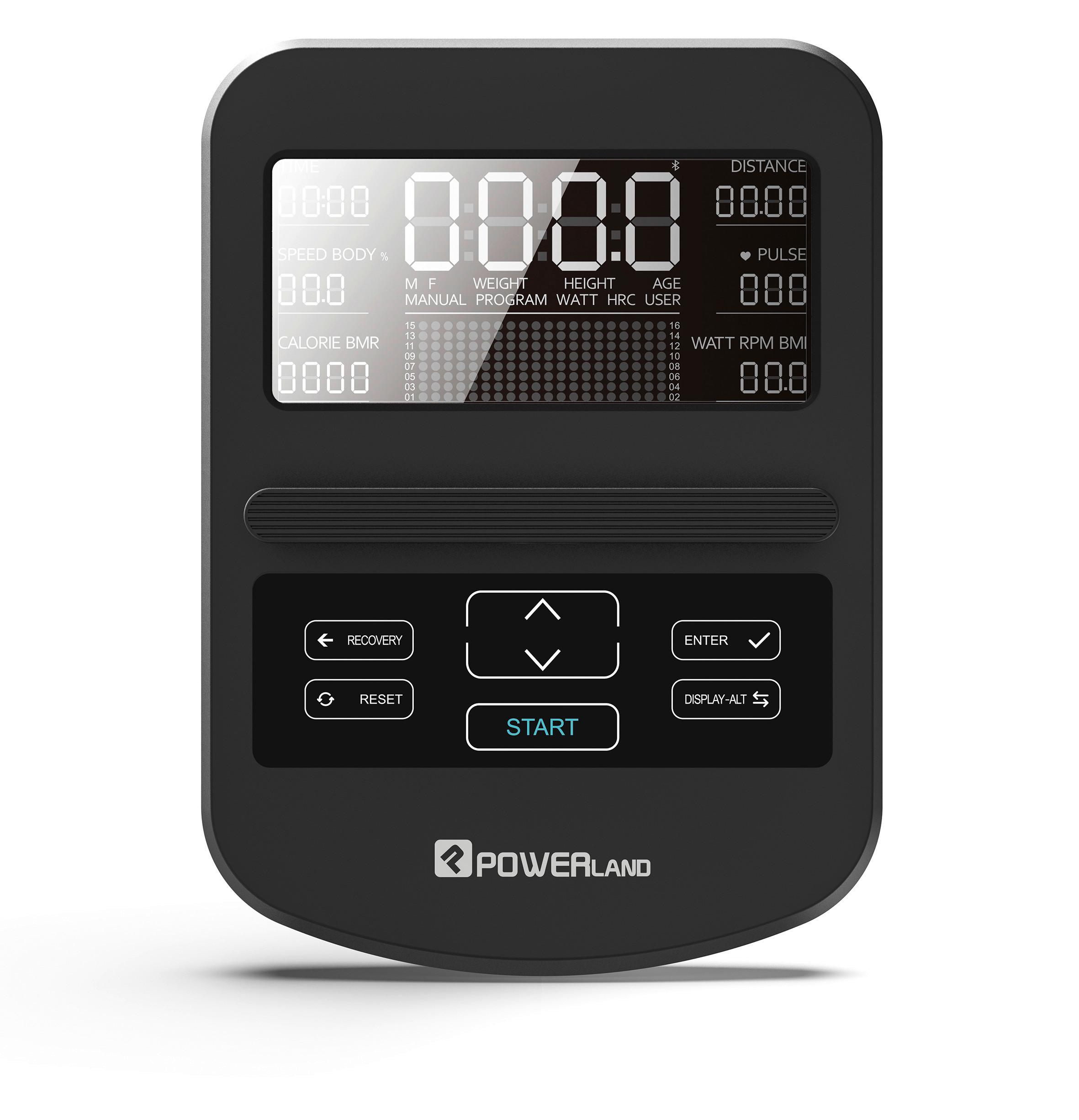 Crosstrainer mit LED- Display 19 Trainingsprogramme - Schwarz, KONVENTIONELL, Kunststoff/Metall (156/73/162,50cm)