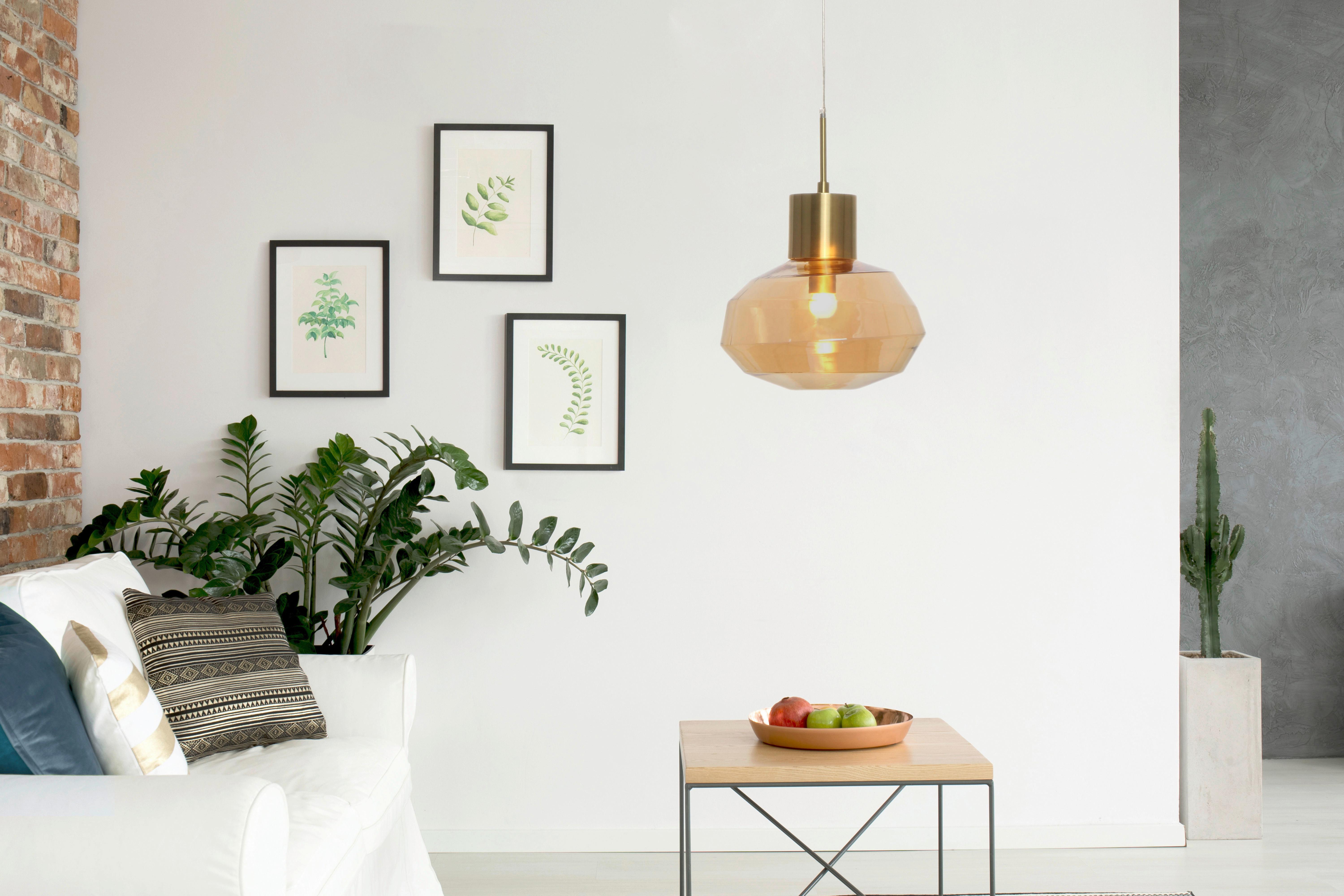 Hängeleuchte Vince 125 Bernsteinfarben B: 32 cm - Bernsteinfarben, Basics, Glas/Metall (32/32/32cm) - Kayoom