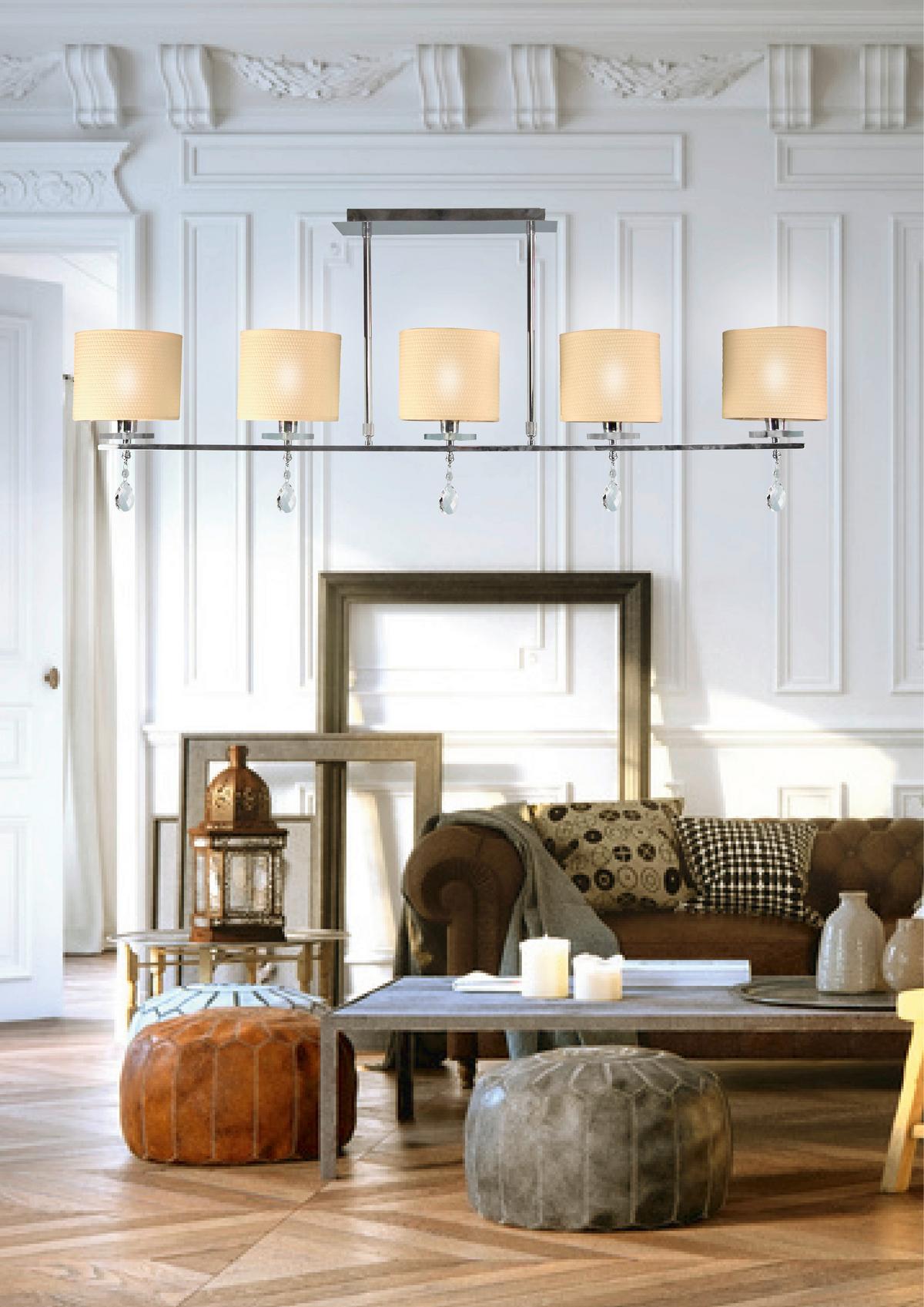 Deckenleuchte 35-11527 Estera - Chromfarben, KONVENTIONELL, Kunststoff/Metall (112/15/55cm)