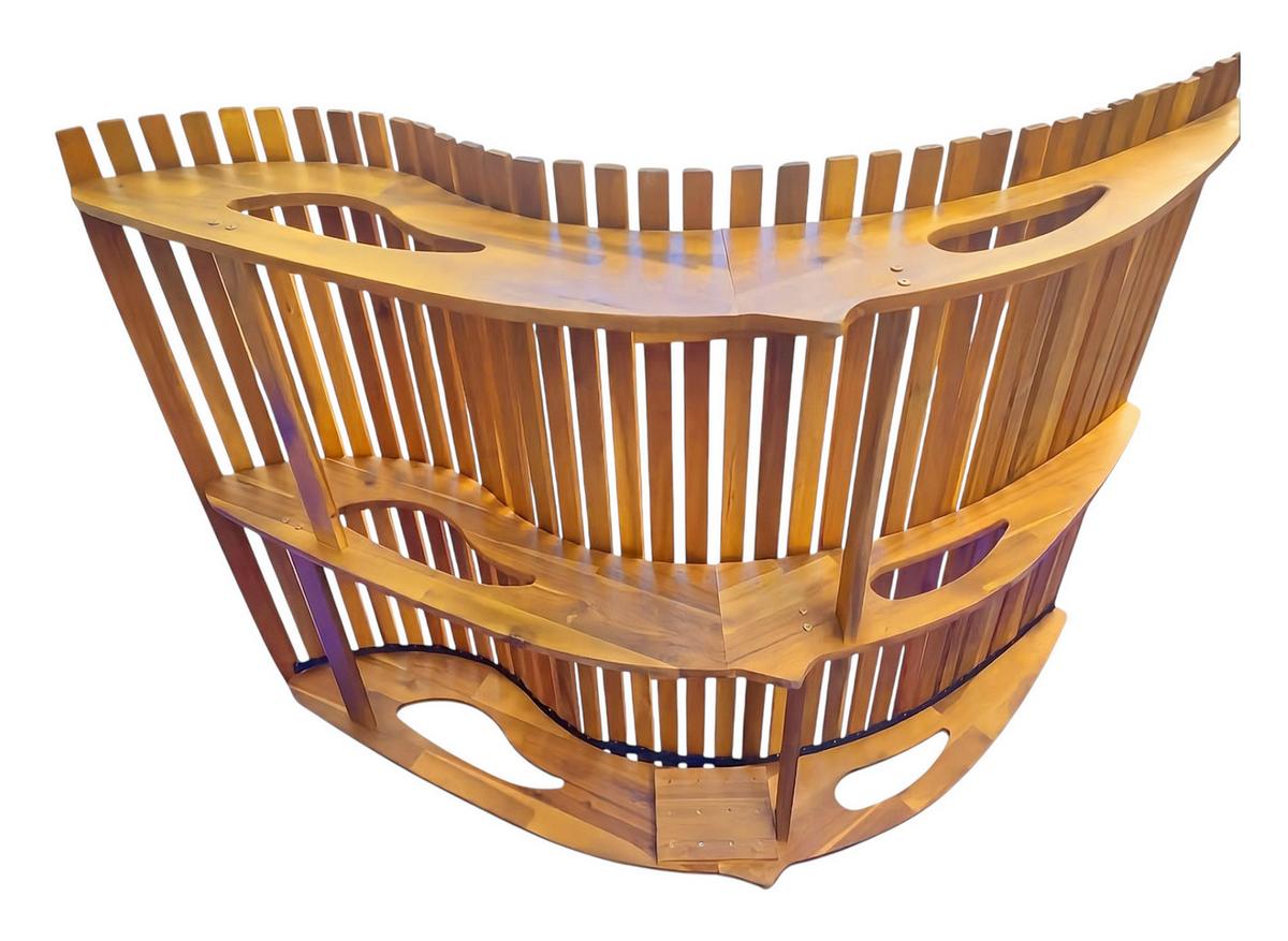 Schaukelliege für 2 Personen LxBxH: ca. 156x120x72 cm - Akaziefarben, Basics, Holz (156/120/72cm) - Prestige Home