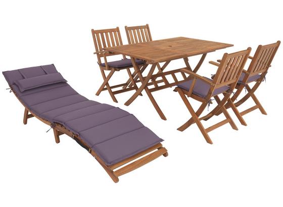 Gartenset Nancy Plus - Flieder/Akaziefarben, MODERN, Holz/Textil - Luca Bessoni Gartenset Nancy Plus - Flieder/Akaziefarben, MODERN, Holz/Textil - Luca Bessoni