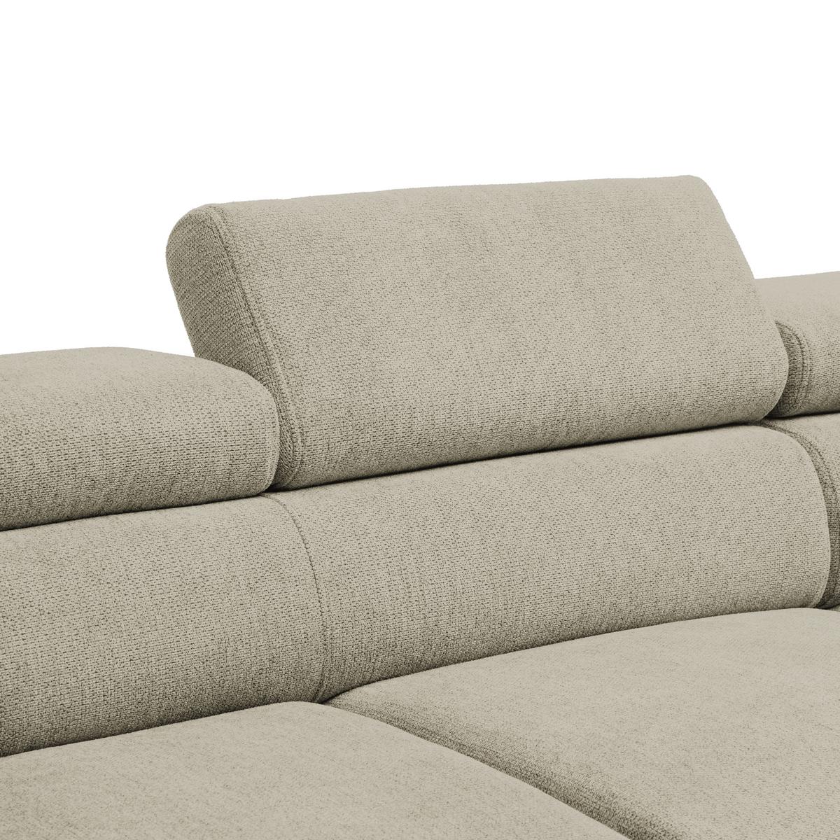 Rohová sedačka RAVEN, pravá, sivobéžová - čierna/sivobéžová, Modern, kov/textil (257/198cm) - Mömax