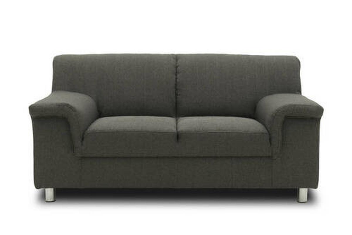 2-sitzer-sofa Jamie Rücken Echt Schlammfarben - Chromfarben/Schlammfarben, KONVENTIONELL, Textil (145/72/80cm) - MID.YOU