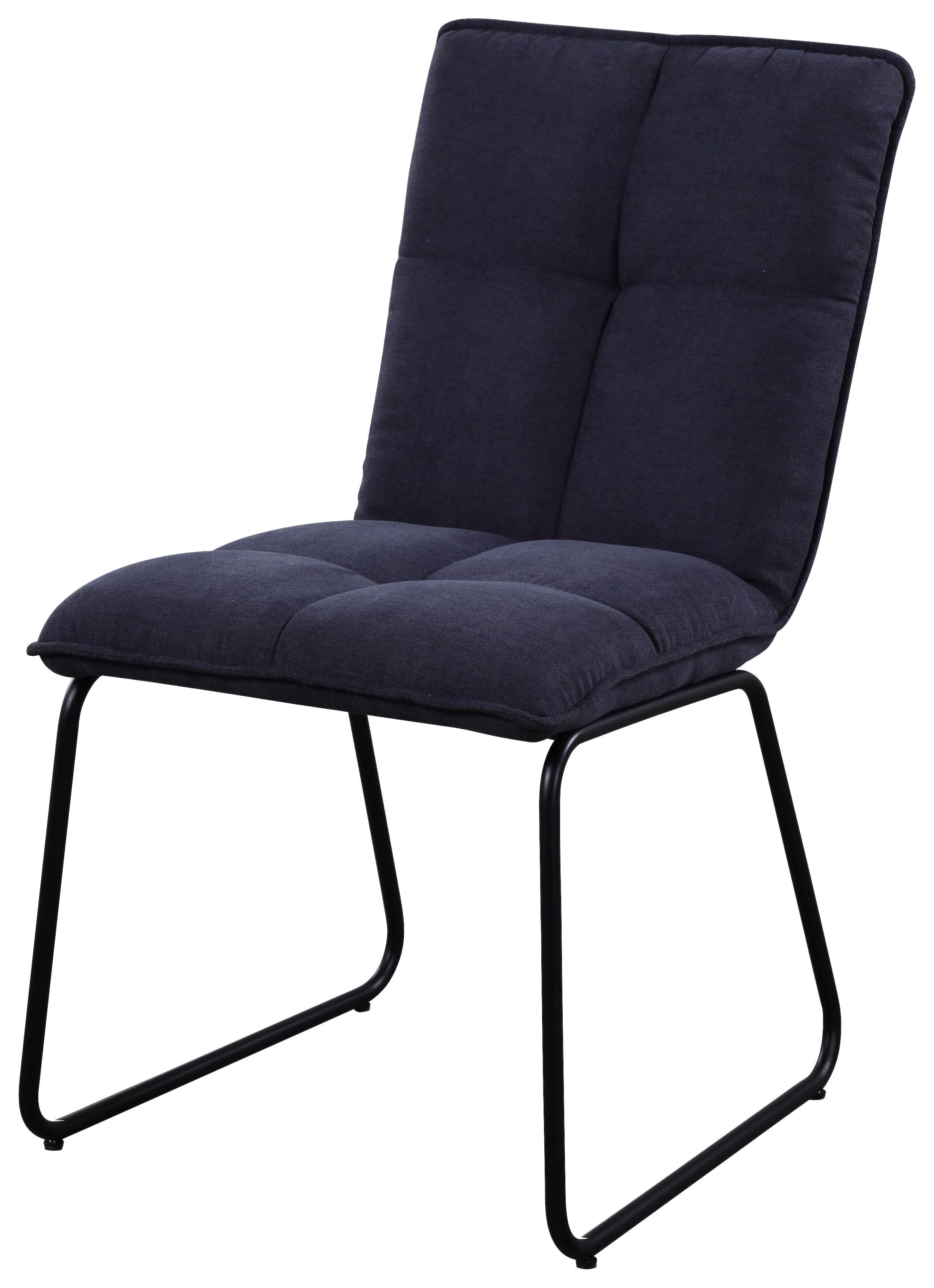 Stuhl Sorrent B: 49 cm Anthrazit - Anthrazit/Schwarz, MODERN, Textil/Metall (49/72/62cm) - Luca Bessoni