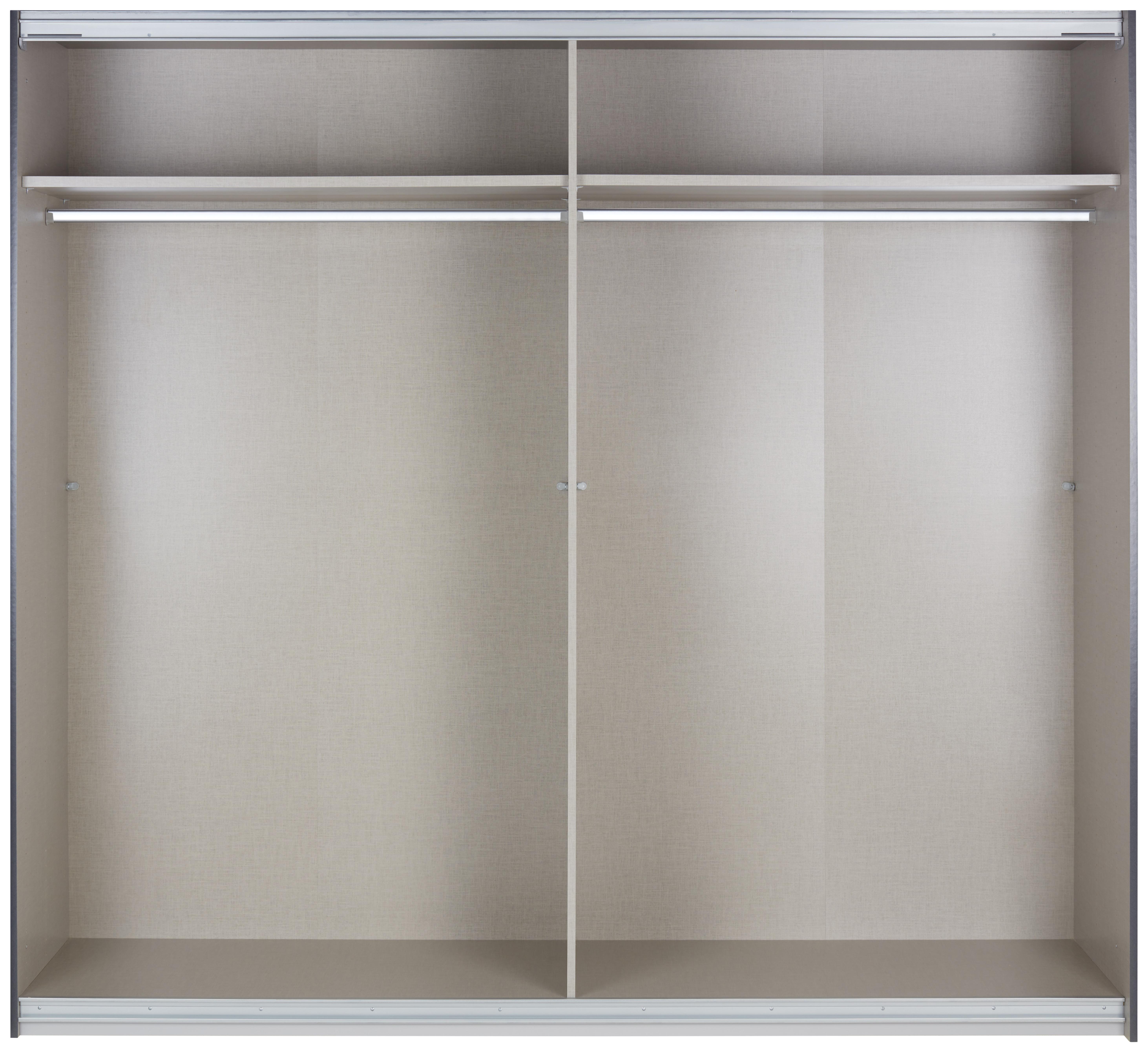 Schwebetürenschrank Glasfront 226 cm Feldkirch 9, Grau - Dunkelgrau/Grau Hochglanz, MODERN, Glas/Holzwerkstoff (225/210/62cm)