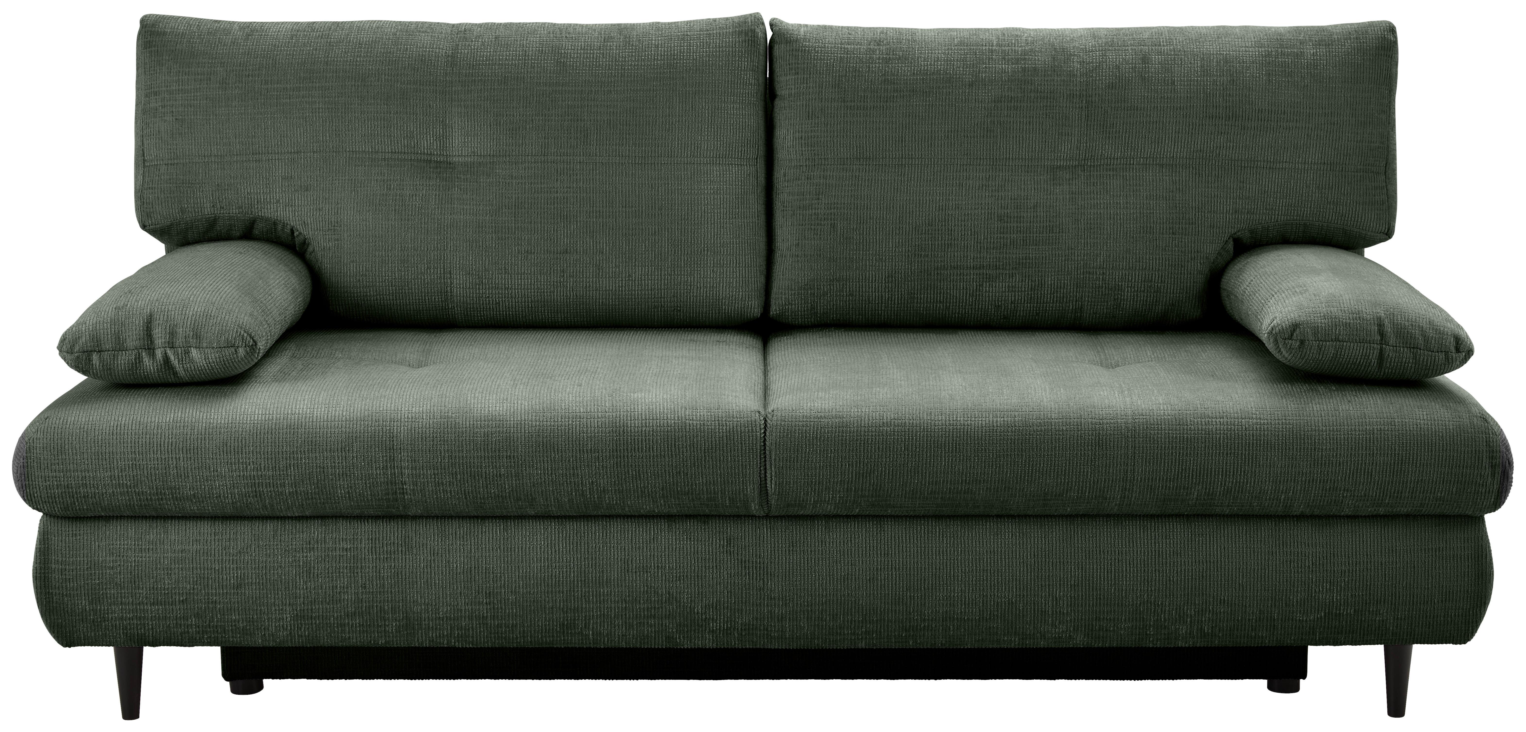 2-Sitzer-Sofa Virgo mit Schlaffunktion Dunkelgrün - Dunkelgrün/Schwarz, KONVENTIONELL, Textil (212/97/105cm) - MID.YOU