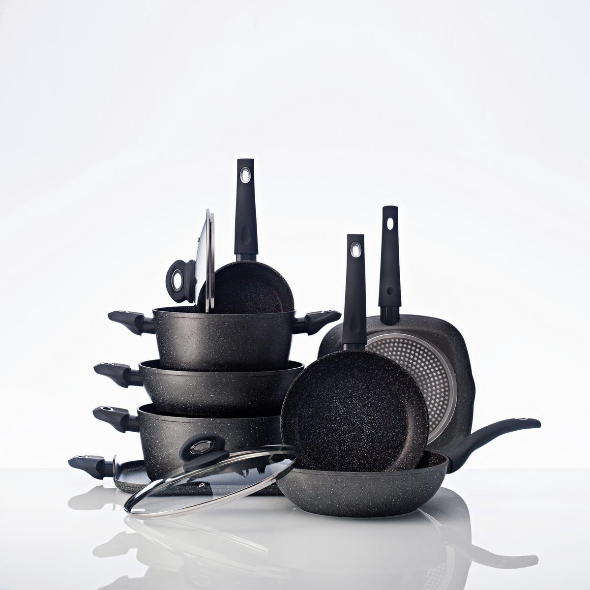 Bratpfanne Orion D: 28 cm Aluminium Antihaftbeschichtet - Dunkelgrau, Basics, Kunststoff/Metall (28cm)