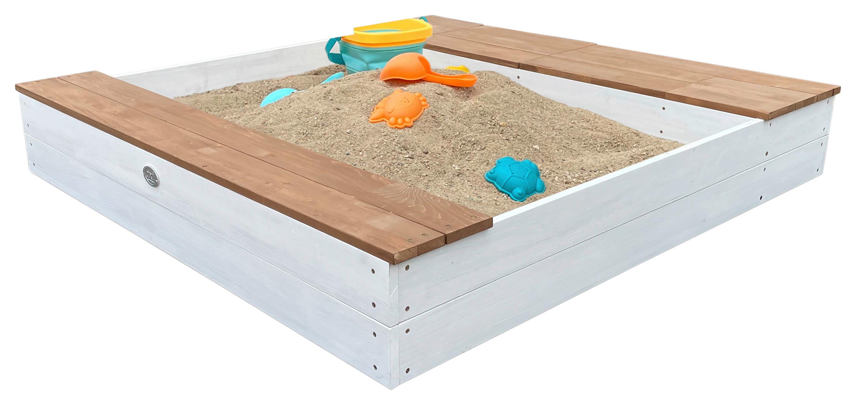 Sandkasten A031.016.01 - Braun/Weiß, KONVENTIONELL, Holz (117/18,7/119cm) - Ambia Garden