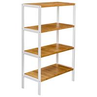 Regal Bambu B 70cm, Weiß/braun - Weiß/Braun, MODERN, Holz/Holzwerkstoff (70/110/33cm)