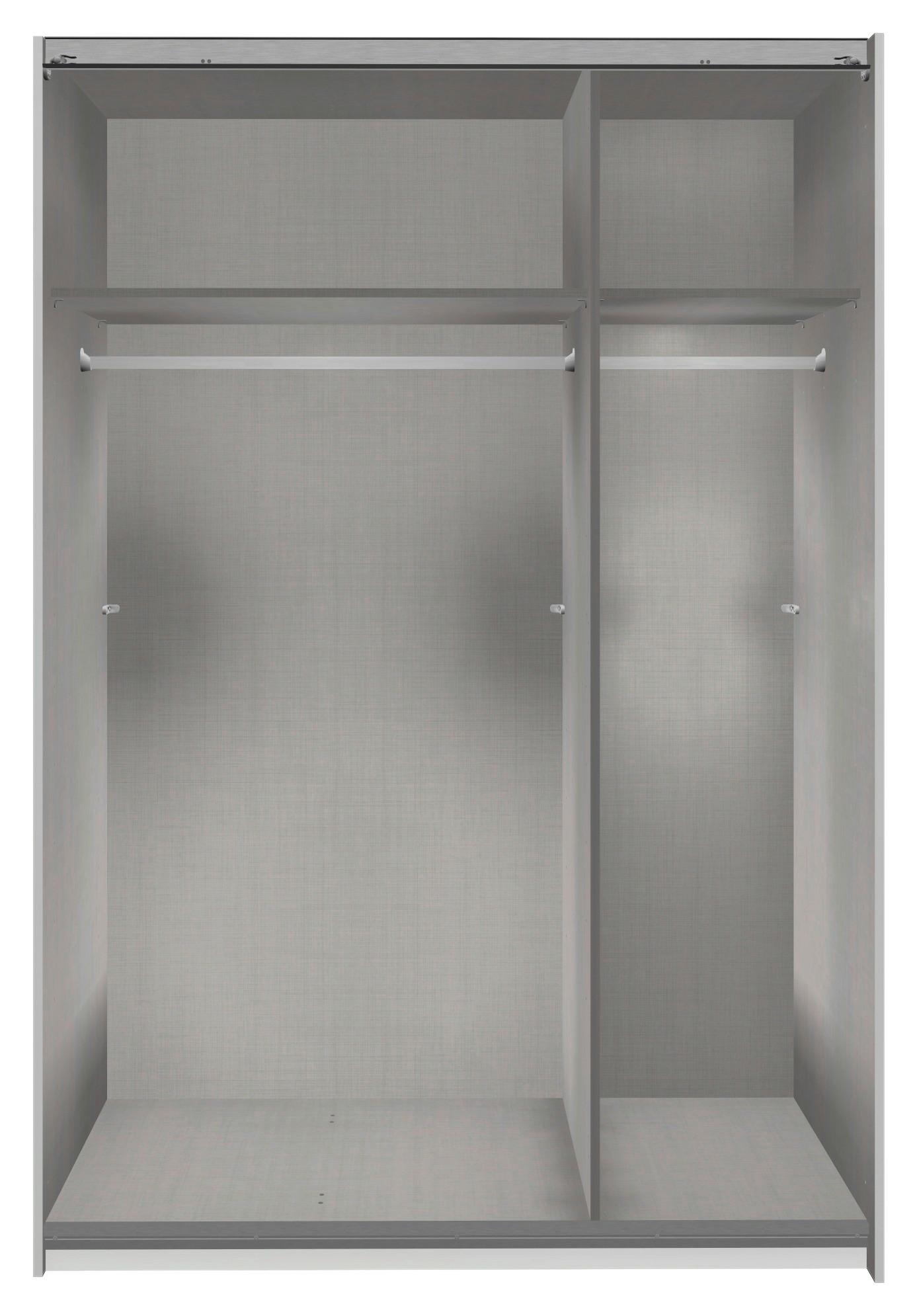 Šatní skříň ULM dekor šedobéžová/zrcadlo - barvy stříbra/černá, kov/kompozitní dřevo (135/198/65cm) - Mömax
