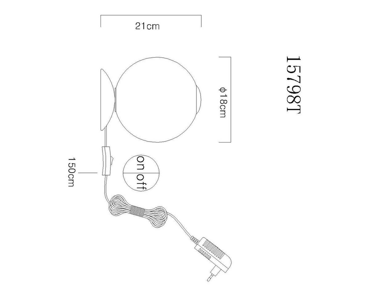 LED-Tischleuchte Lacy Grau Schwarz Weiß D: 18 cm - Schwarz/Weiß, KONVENTIONELL, Glas/Kunststoff (18/21cm) - Globo