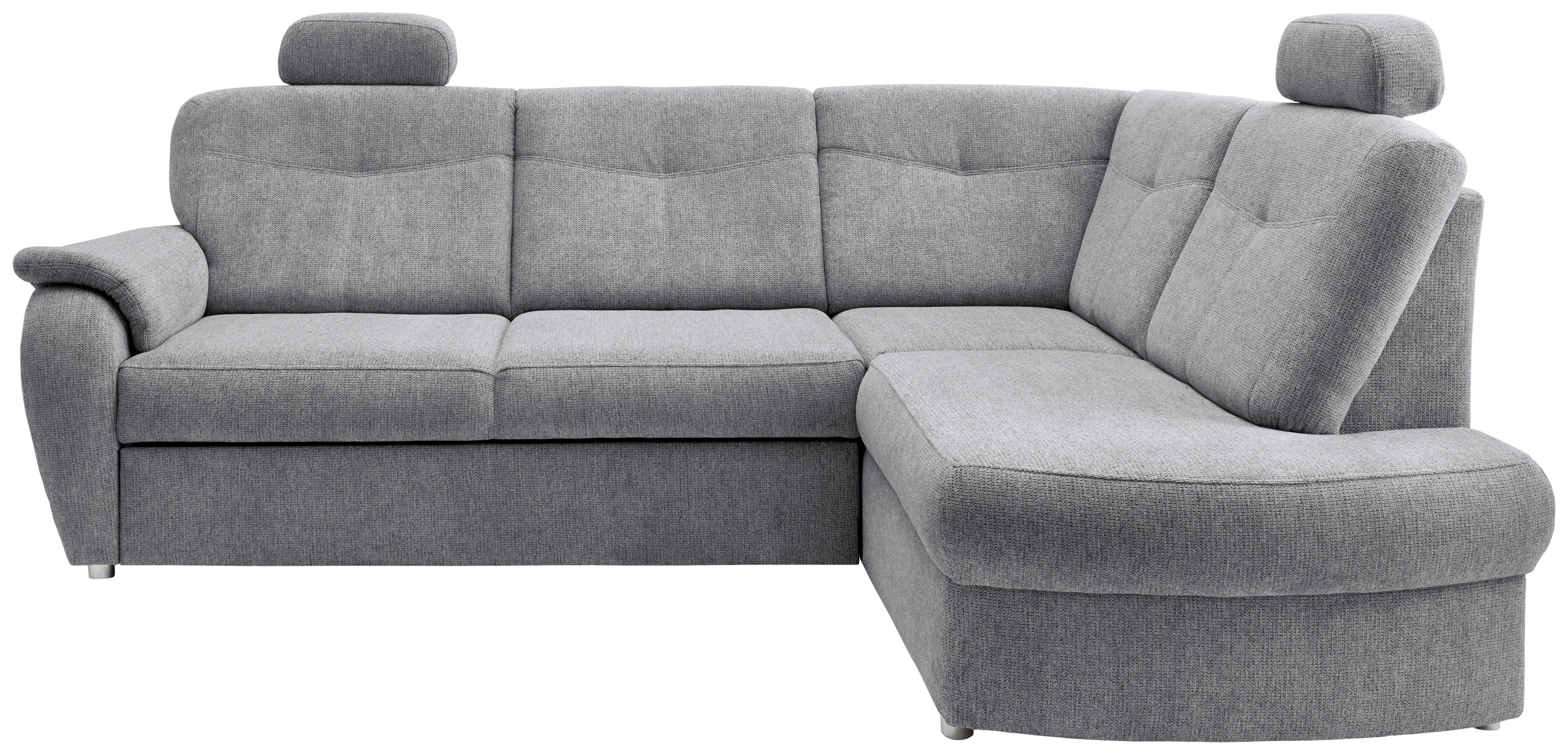 Eckschlafsofa Rosali Silberfarben S: 264x180 cm - Chromfarben/Silberfarben, MODERN, Textil (264/180cm) - Livetastic