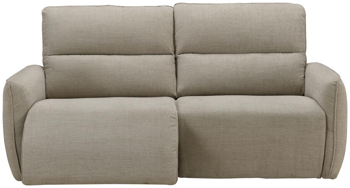 2-Sitzer-Sofa Steffi inkl. Elektr. Relaxfunktion B:196 cm - Beige/Schwarz, KONVENTIONELL, Holz/Textil (196/98/93cm) - Livetastic