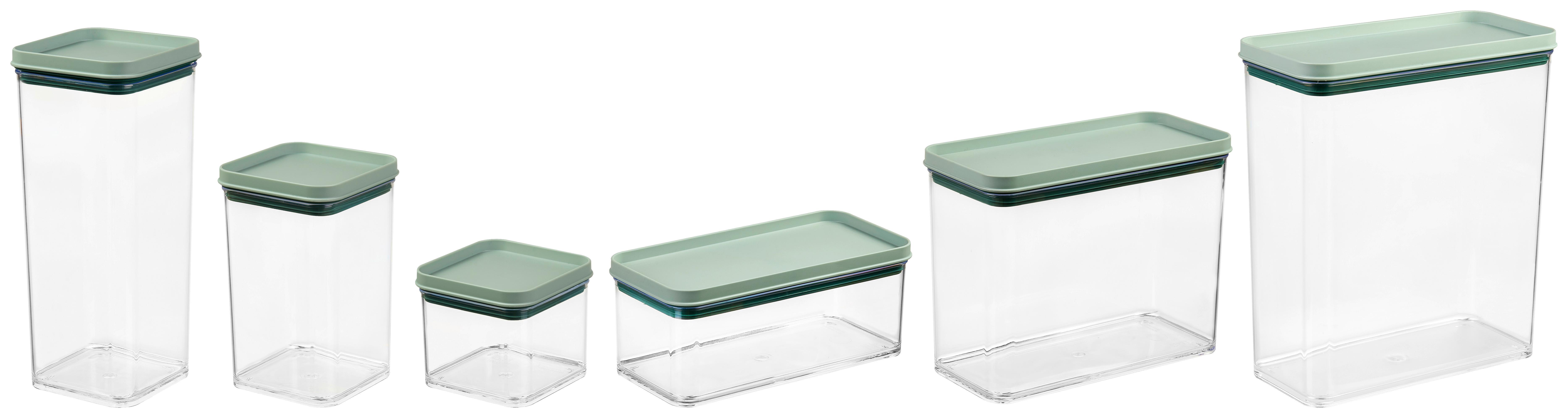 Aufbewahrungsdose Naomi - Transparent/Grün, KONVENTIONELL, Kunststoff - Luca Bessoni