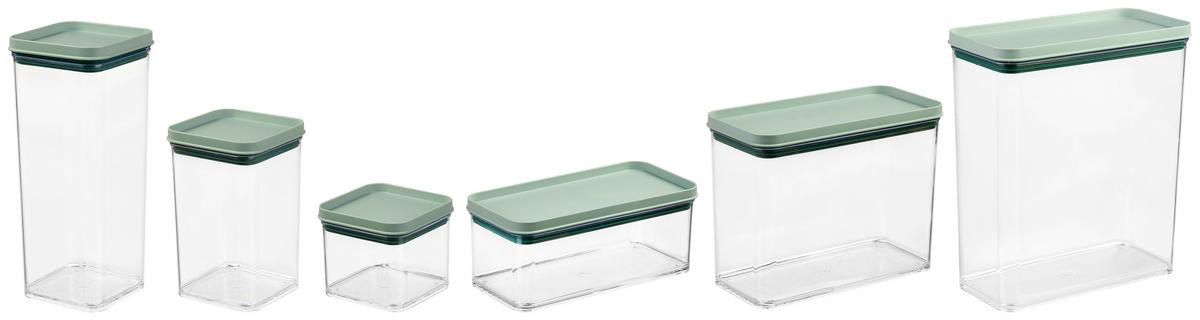 Aufbewahrungsdose Naomi - Transparent/Grün, KONVENTIONELL, Kunststoff - Luca Bessoni