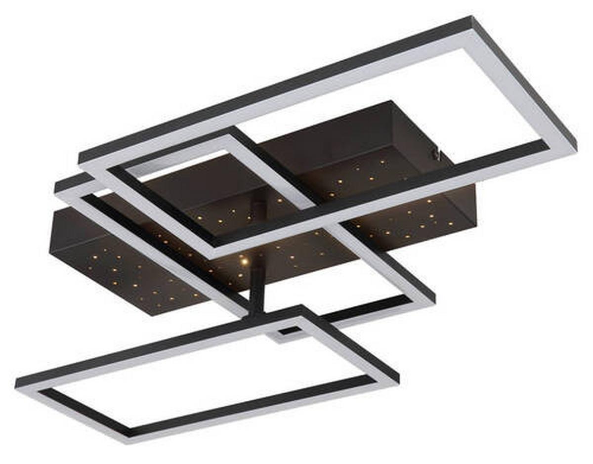 LED-Deckenleuchte 48135-40 - Opal/Schwarz, Design, Kunststoff/Metall (59/40,5/9,7cm) - Globo