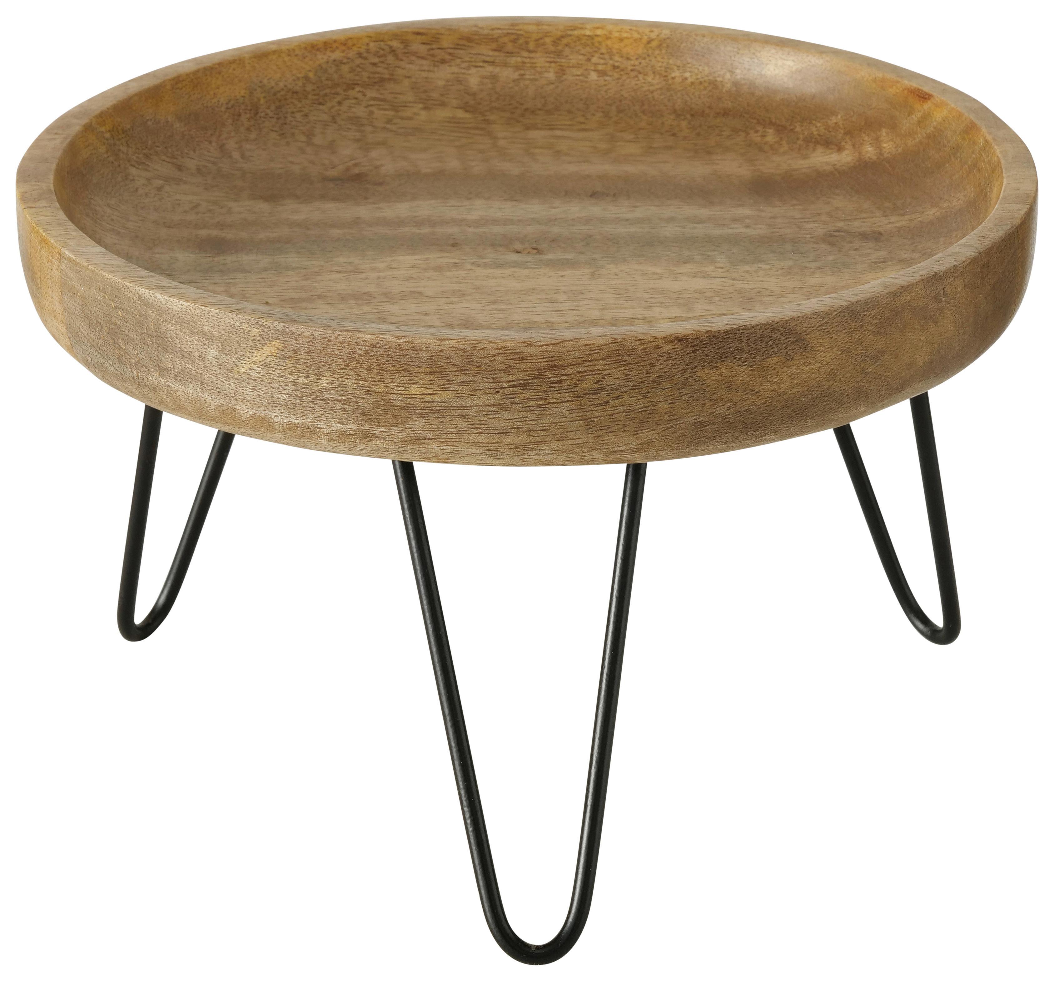Dekoračná Miska Ikora - hnedá/čierna, Moderný, drevo (16/25cm) - Premium Living