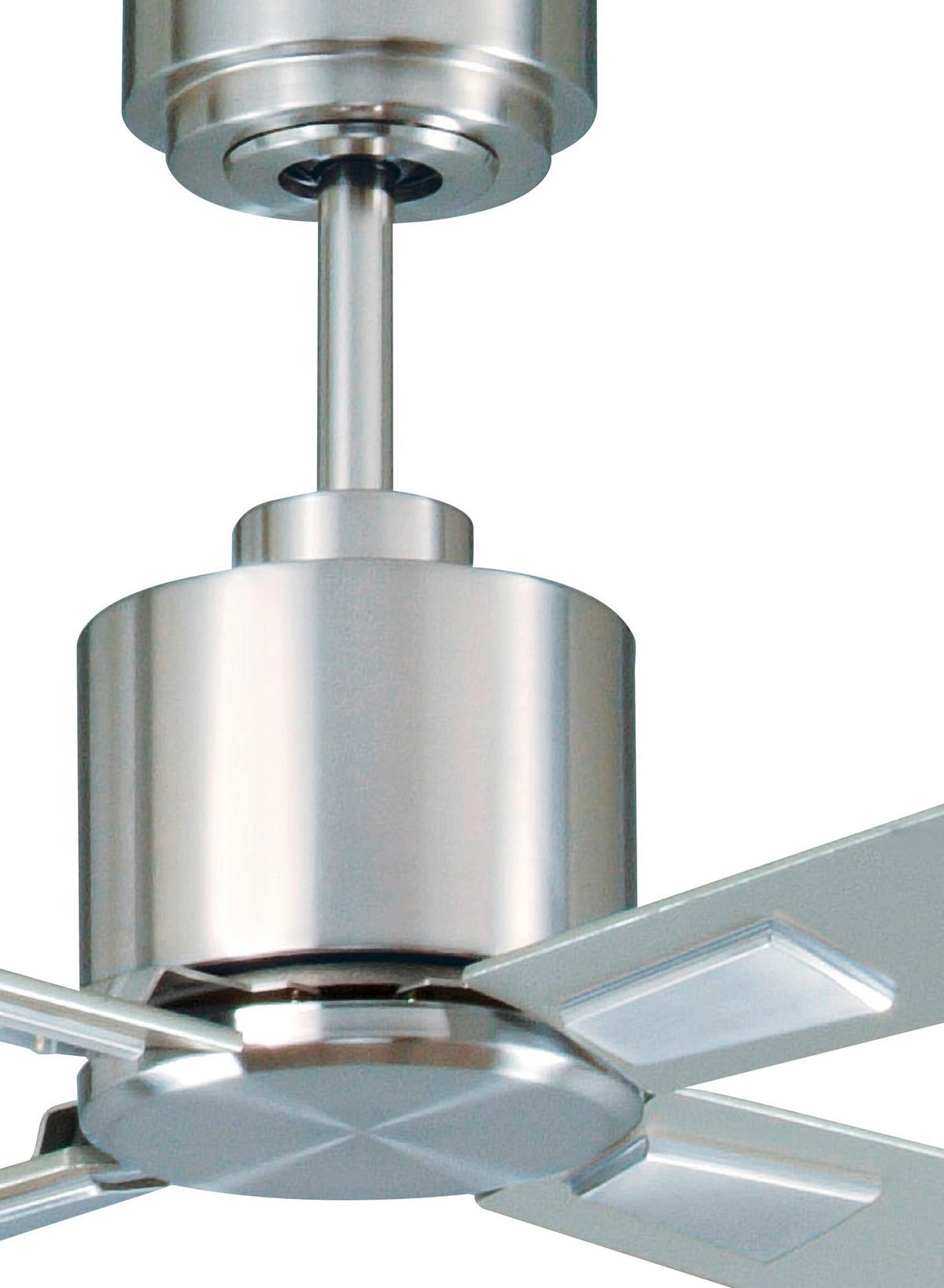 Deckenventilator Airfusion Chrom 4 Flügel, Geräuscharm - Chromfarben/Silberfarben, Basics, Holzwerkstoff/Metall (132/33cm)