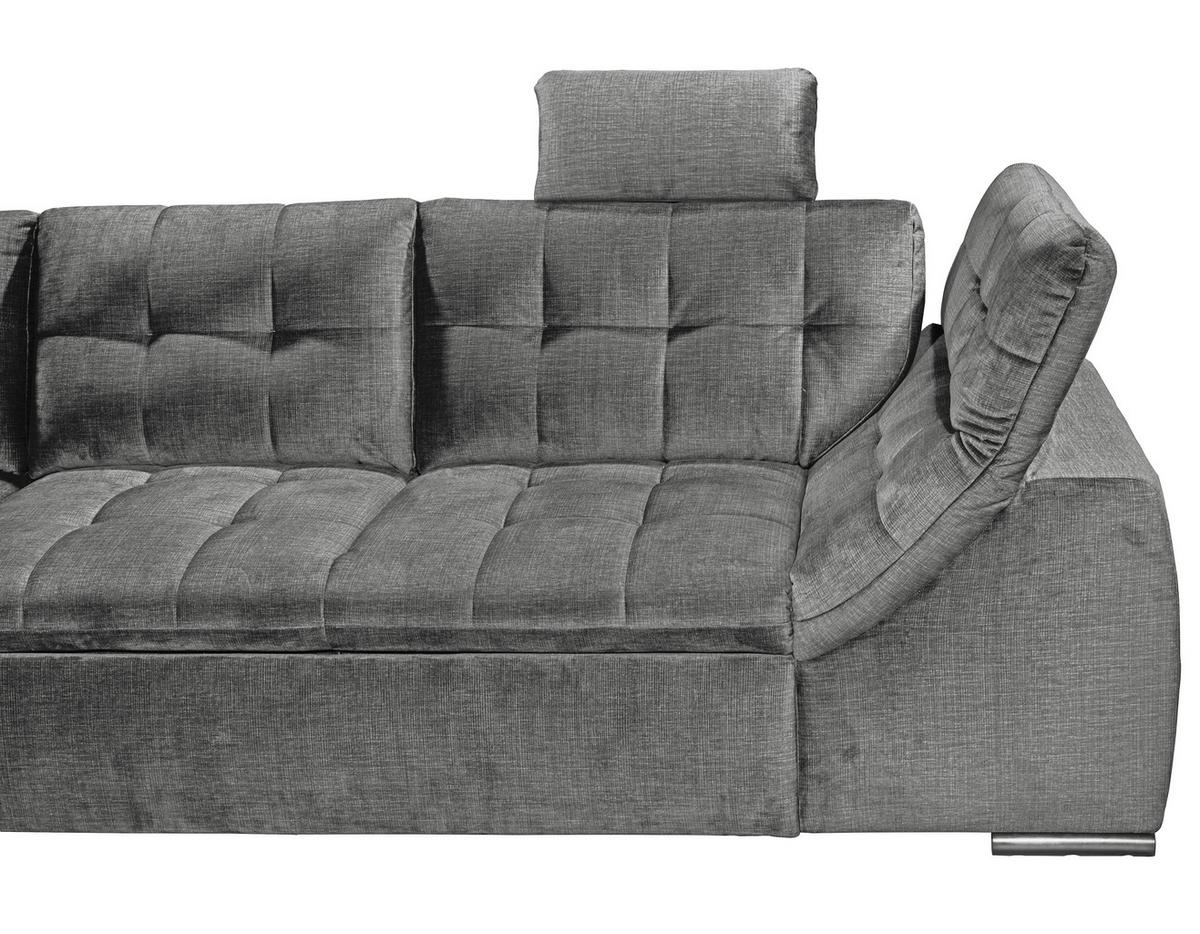 Ecksofa Estrella Grau S: 217x283 cm - Schwarz/Grau, KONVENTIONELL, Textil (217/283cm) - MID.YOU
