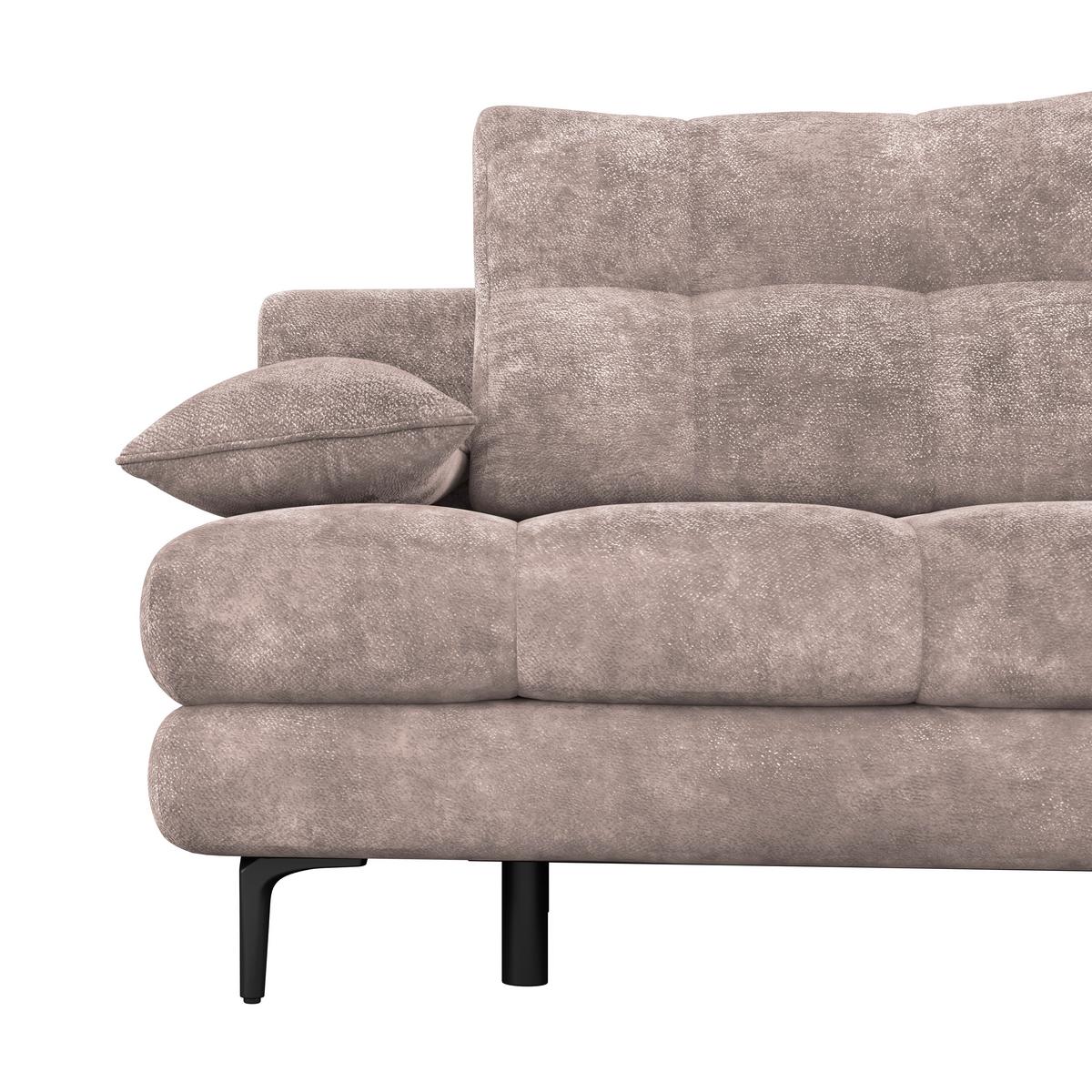 Schlafsofa Perla Rosa B: 203 cm - Schwarz/Rosa, KONVENTIONELL, Textil (203/94/96cm)