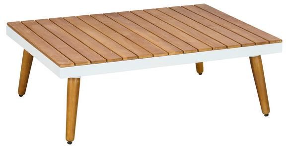 Loungegarnitur 3 -Teilig. Madeira aus Stahl/Holz mit Kissen - Dunkelgrau/Weiß, MODERN, Holz/Textil (90/30/70cm) - Beldano