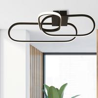 Led-deckenleuchte Clip 61774bk - Schwarz/Weiß, Design, Kunststoff/Metall (65/38,5/18cm)