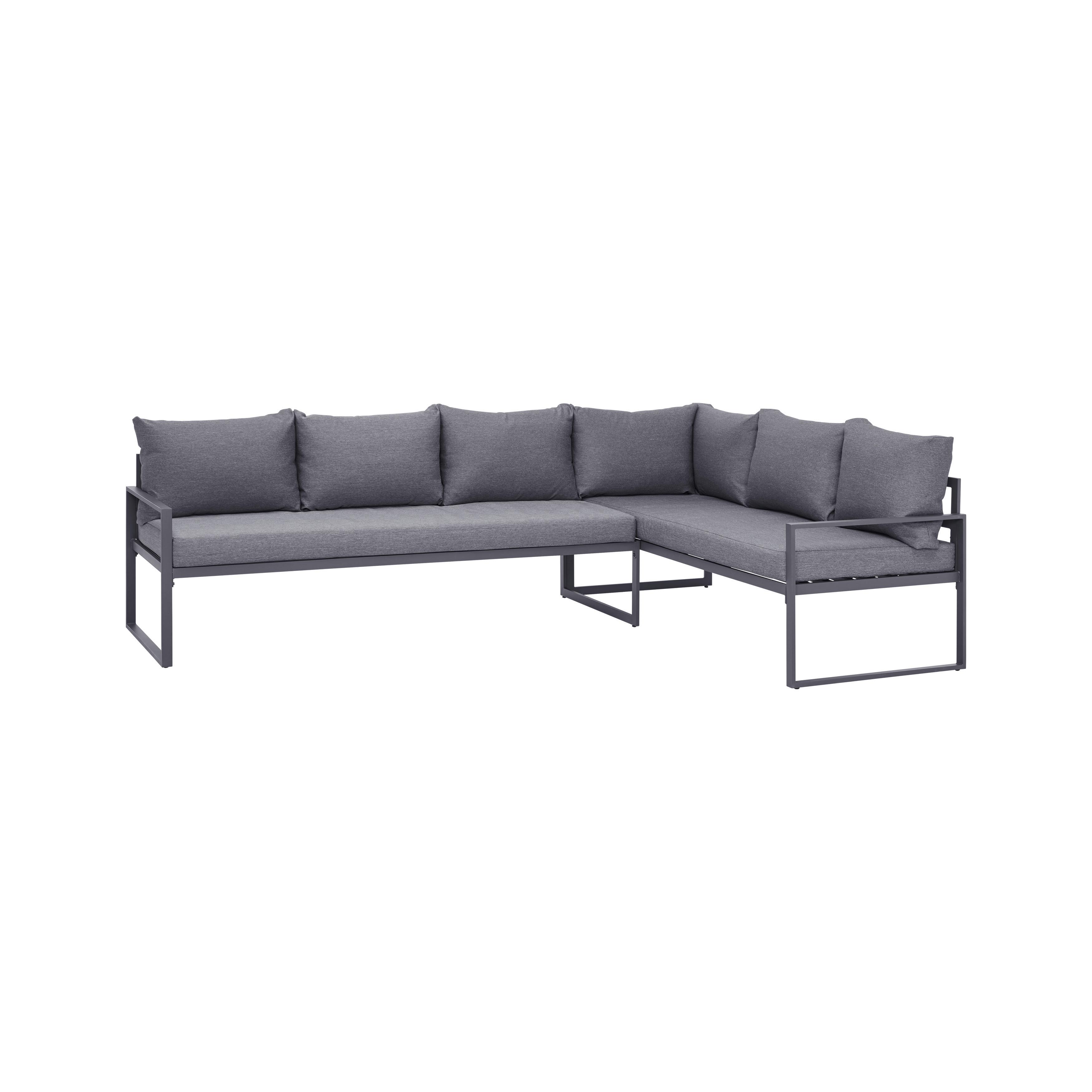 TERASOVÁ SEDACÍ SOUPRAVA MEXIKO - černá/antracitová, Moderní, kov/textil (241/66/176cm) - Mömax