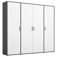 Drehtürenschrank Voyager Grau,weiß B: 187 cm - Weiß/Grau, MODERN, Holzwerkstoff (187/194/53cm) - Rauch Möbel