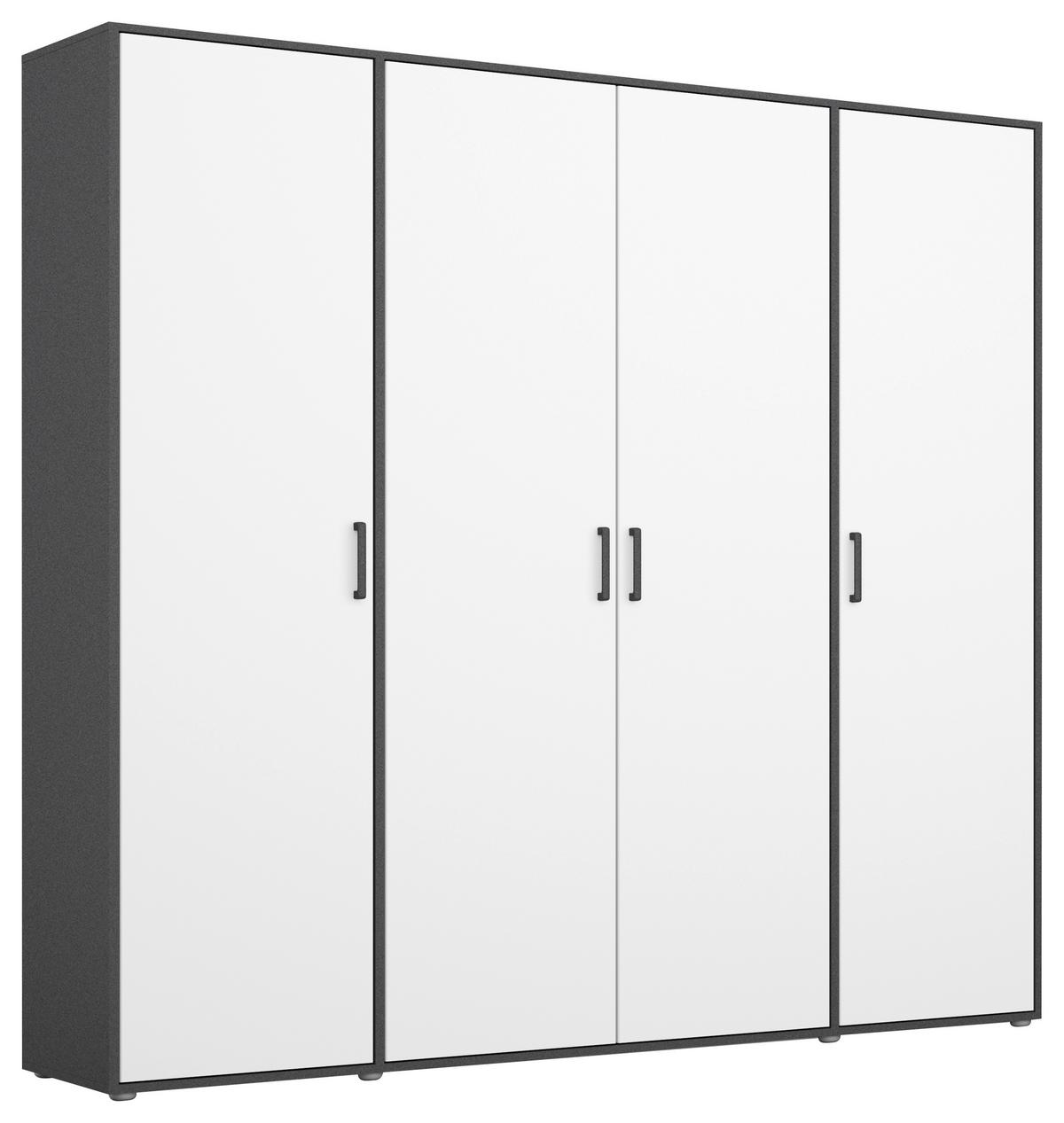 Drehtürenschrank Voyager Grau,weiß B: 187 cm - Weiß/Grau, MODERN, Holzwerkstoff (187/194/53cm) - Rauch Möbel